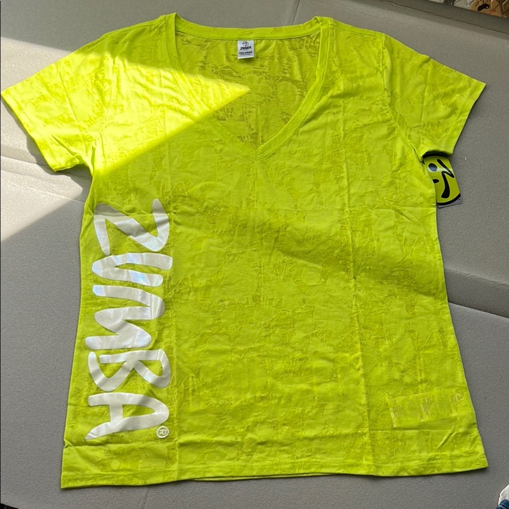 Zumba Fitness Instructor Women's Yellow V-Neck Top XXL